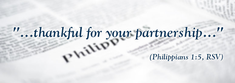 "…thankful for your partnership…" (Philippians 1:5, RSV)