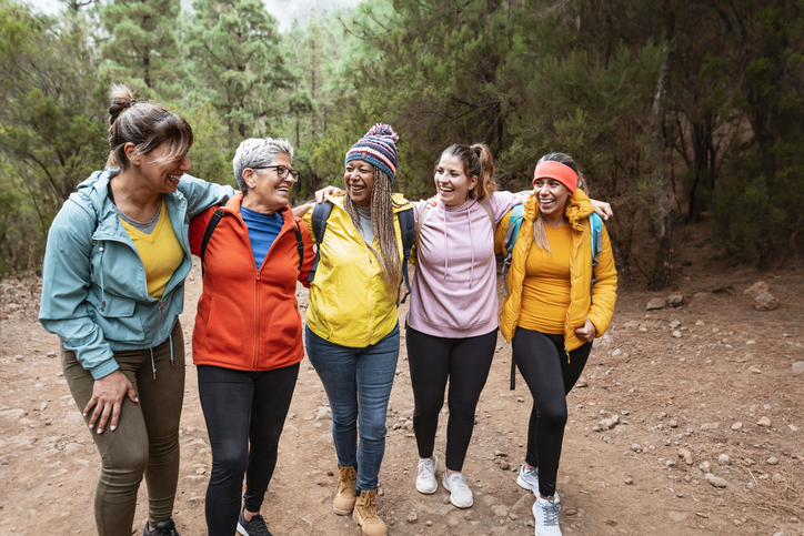 friends group hiking